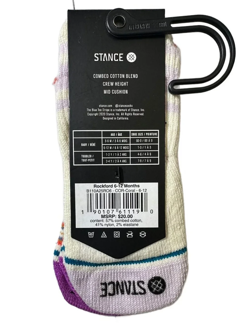 New Stance Casual Crew Socks - Mid-Cushion - Size 6-12M (Baby)
